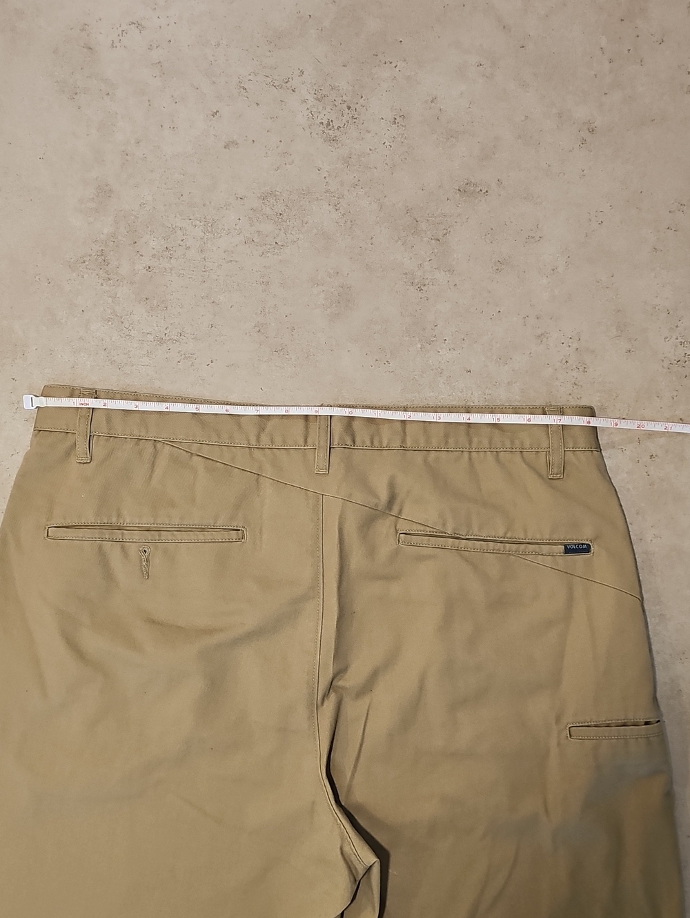 Volcom Men's Flat Front Chino Shorts in Khaki - Picture 3 of 6